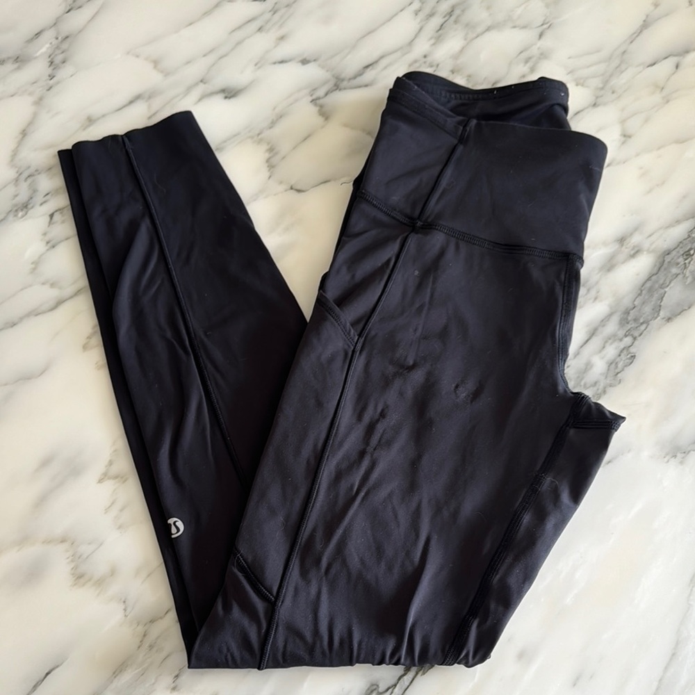 Lululemon fast and free 25” black workout running leggings 6
